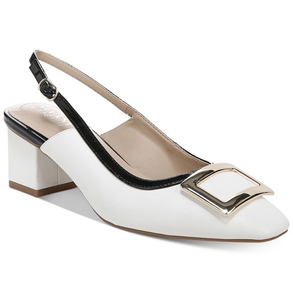 Alfani Shoes - Alfani Women's Cienna Slingback Pumps, White Smooth
